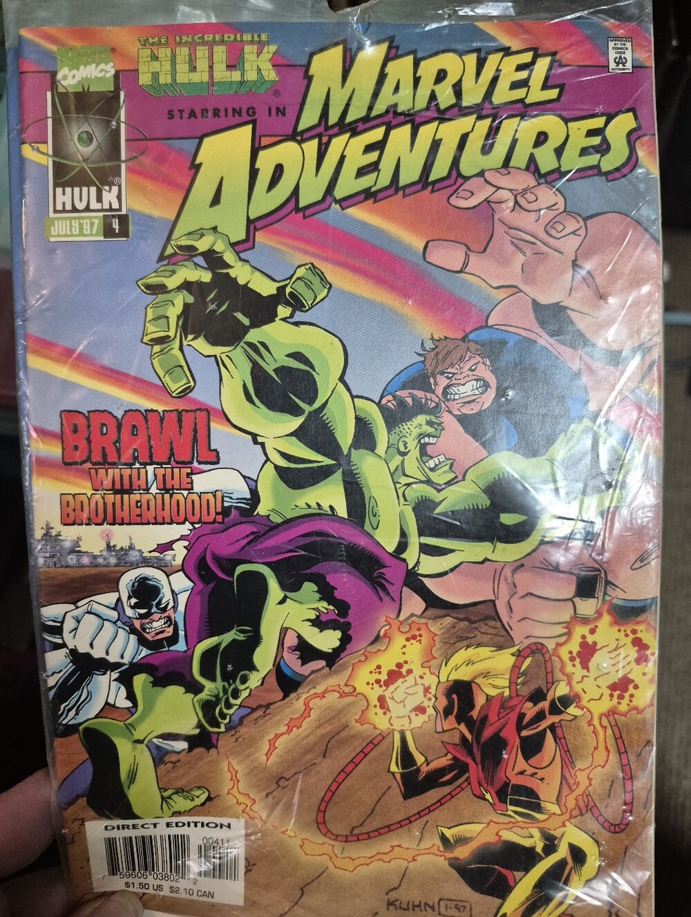Marvel Adventures The Incredible Hulk Comic Book - Vintage Issue No. 4-July 1997